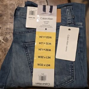 Calvin Klein Light Wash Straight Men’s Jeans - Blue